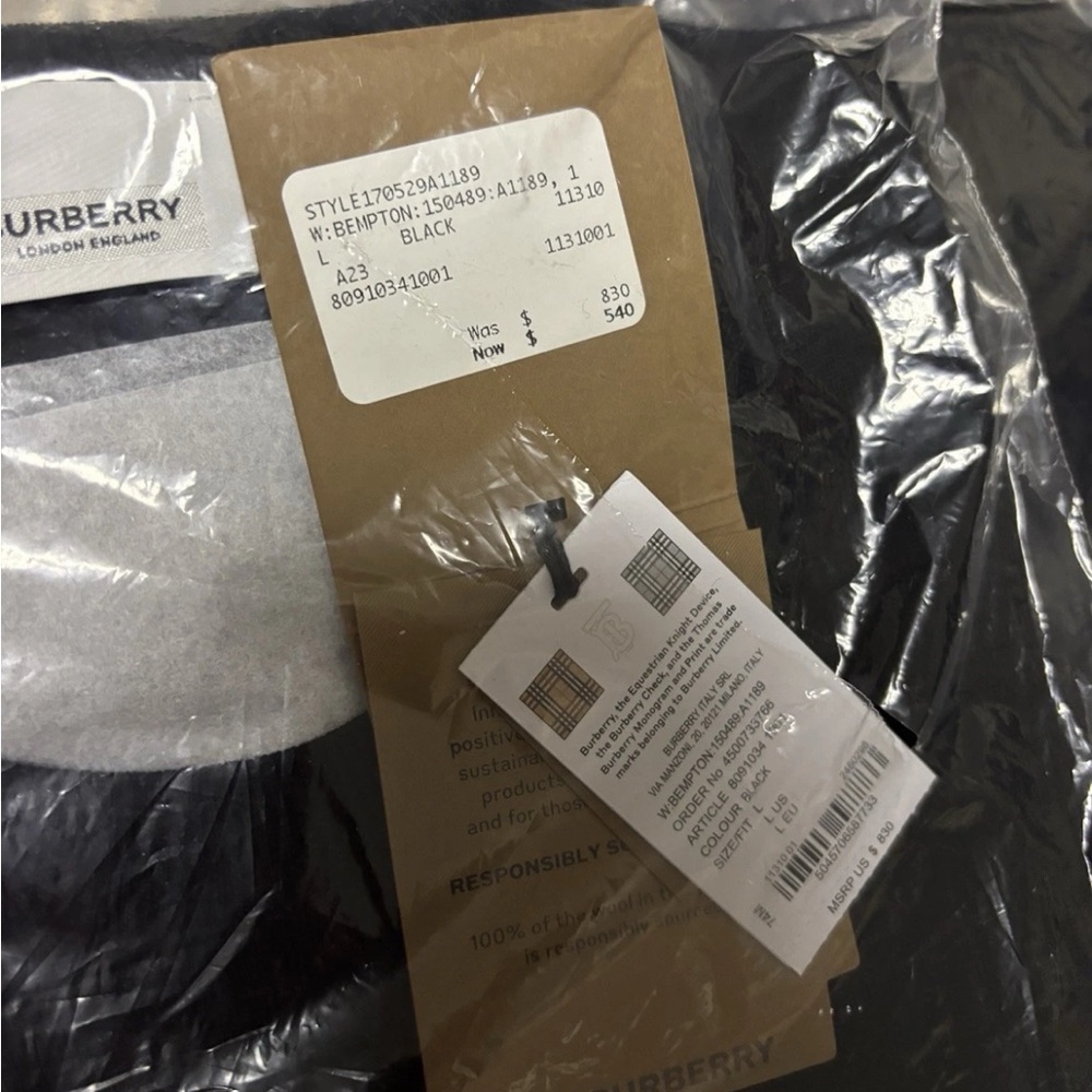 New Burberry Bempton Wool Black Elbow Patch Sweater 8091034 NWT $830 - Picture 4 of 6